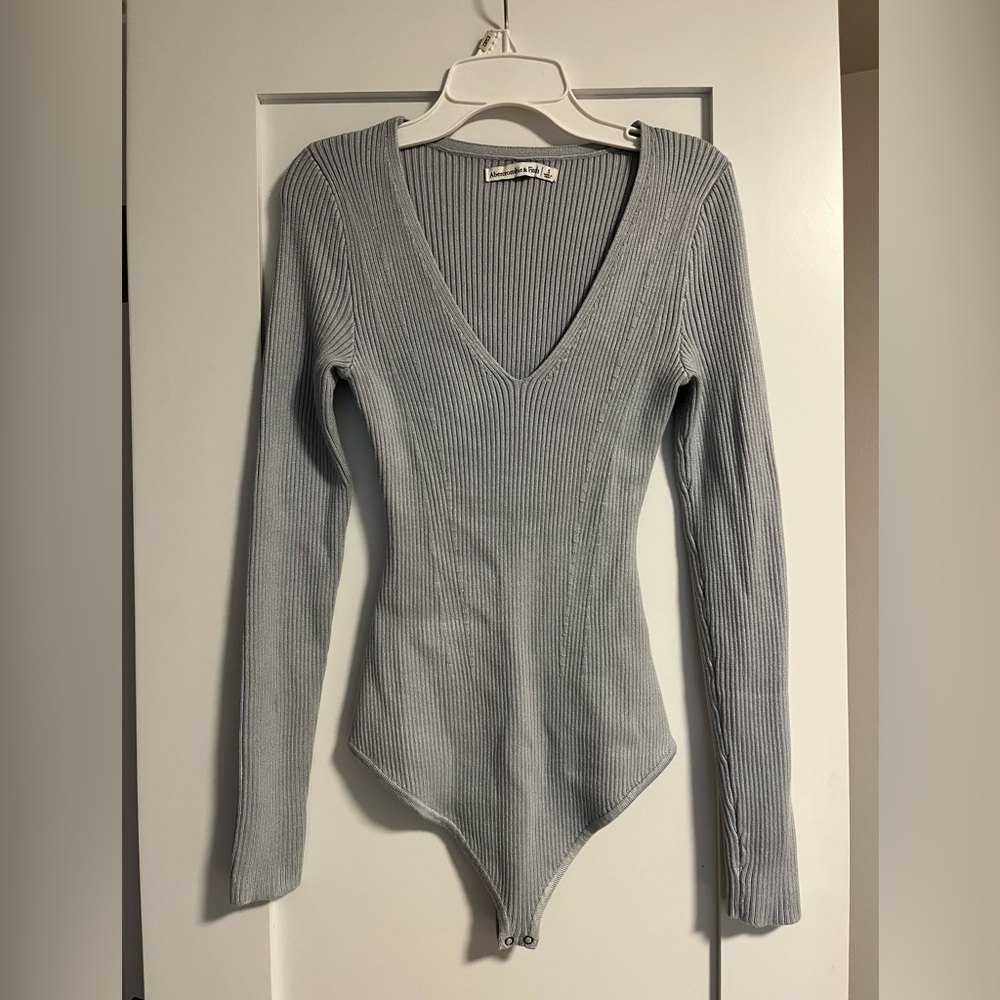 Abercrombie ribbed long sleeve sweater bodysuit (thong)